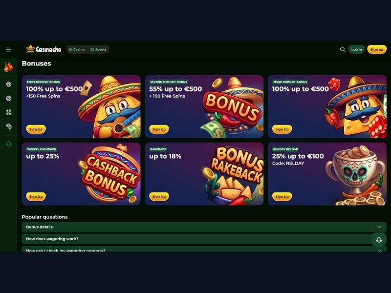 Casinacho Casino (Nacho Casino) bonuses: which are real money withdrawable and which are bonus balance with wagering requirements